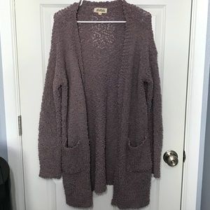 Purple Knitted Cardigan